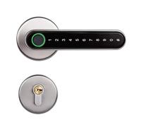 HFIGNIAHQ Brazil Split Lever Smart Door Lock Ttlock Tuya BLE Euro Mortise 72mm 85mm Biometic Fingerprint Password Key Handle Door Lock(Silver tuya BLE,5585 22 240regular)