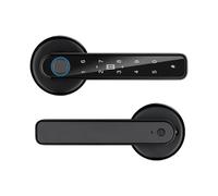 HFIGNIAHQ Fingerprint Password Key Unlock Anti Peeping Digital Electronic Door Lock Type-C Emergency Charge For 3.5-6.5cm Thickness Doors(Black)