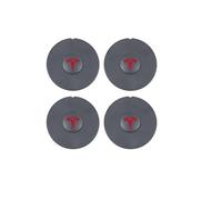 HFLKKC 4 Pezzi Auto Centro Coprimozzo, per Tesla Model 3 Highland 2024, Impermeabile Mozzo Ruota Copertina, Resistente all'Usura Bordo Cappellini, Tappi Sostituzioni Auto Accessori,Red