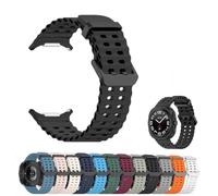 HFMLU Compatible with Samsung Galaxy Watch 7 Ultra 47mm Band (2024), Galaxy Watch 7 Ultra Bands, Soft Sport Silicone Breathable Strap Wristbands for Men Women (Black)