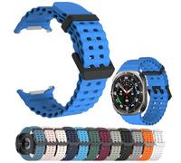 HFMLU Compatible with Samsung Galaxy Watch 7 Ultra 47mm Band (2024), Galaxy Watch 7 Ultra Bands, Soft Sport Silicone Breathable Strap Wristbands for Men Women (Blue)