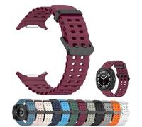 HFMLU Compatible with Samsung Galaxy Watch 7 Ultra 47mm Band (2024), Galaxy Watch 7 Ultra Bands, Soft Sport Silicone Breathable Strap Wristbands for Men Women (Wine Red)