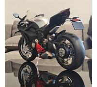 HFMXZHI Modello in scala di moto Collezione Di Motociclette, Ornamenti, Regali, Scala 1:6 Per Ducati V4SP2 Racing, Modello Auto Giocattolo In Lega Con Suoni E Luci(Black)