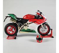 HFMXZHI Modello in scala di moto Con Suono, Luce E Ornamento Da Collezione, Scala 1:9, Per Ducati 1199 Panigale R, Modello Di Moto In Lega Pressofusa, Giocattolo, Regalo Compleanno