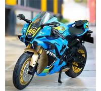 HFMXZHI Modello in scala di moto Modellino Di Moto In Lega Pressofuso, Giocattolo, Simulazione, Suono E Luci, Fuoristrada, Auto Da Collezione 1:10 Per Yamaha YZF R1M(Vert)