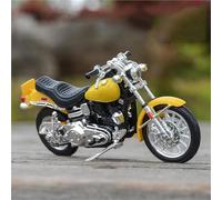 HFMXZHI Modello in scala di moto Ornamenti Da Scrivania Per Computer, Scala 1:18, Per Harley Per Davidson FXS Per Low Rider Del 1977, Modellino Di Motocicletta Giocattolo, Veicoli Pressofusi(Jaune)