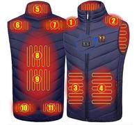 Hfnnhl Gilet riscaldato con 11 zone di riscaldamento, Giubbotto Caldo Gilet riscaldante Uomo Donna, Giacca riscaldante elettrica Ricarica USB, Gilet Termico leggero inverno (Color : Blue, Size : 4XL)