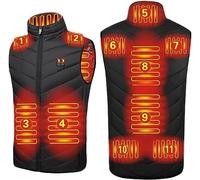 Hfnnhl Gilet Riscaldato con 11 Zone di Riscaldamento, Giubbotto Caldo Riscaldante Uomo Donna, Giacca Elettrica Ricarica USB, Termico Leggero Inverno (Color: Black, Size: M)
