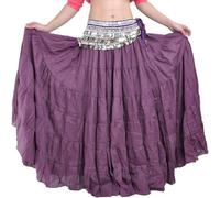 Hfnnhl Gonna di Danza del Ventre da Donna Gonna di Danza Tribale Stile Bohémien Gonna Lunga zingara da Donna (Senza Cintura) (Color : Purple, Size : One Size)