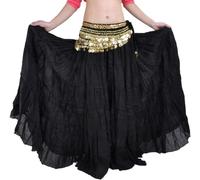 Hfnnhl Gonna di Danza del Ventre da Donna Gonna di Danza Tribale Stile Bohémien Gonna Lunga zingara da Donna (Senza Cintura) (Color : Black, Size : One Size)