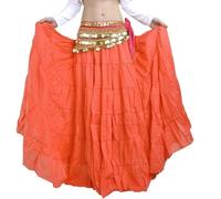 Hfnnhl Gonna di Danza del Ventre da Donna Gonna di Danza Tribale Stile Bohémien Gonna Lunga zingara da Donna (Senza Cintura) (Color : Orange, Size : One Size)