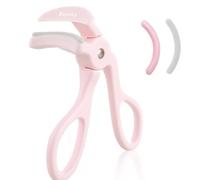 Hfpengzan Piegaciglia rosa con 2 cuscinetti di ricarica in silicone, piegaciglia per ciglia perfette, per donne e ragazze