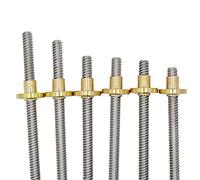 HFRSE Asta for Vite di Comando T8 OD 8mm Passo 2mm Piombo 2mm 150 200 300 350 400 500 600 1000 1200 Mm con Dado in Ottone for Stampante 3D CNC, 1 Pz(500mm)
