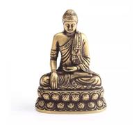 HFRSE Foxi 1 Pz Statua di Buddha Sakyamuni, retrò Meditazione in Ottone Scultura Seduta, Ornamenti di Figurine Vecchio Stile per La Decorazione della Scrivania