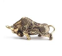 HFRSE Mini Bull Bull Statue Ornaments, Scultura Bull Animale in Rame Vintage, Figurine in Miniature Portatili Decorazione Scrivania, 1 Pz