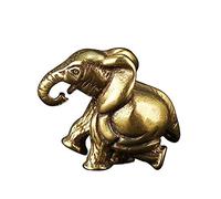 HFRSE Ornamenti di Statua di Elefante Sollevato in Ottone, Ornamenti di Statua di Elefante, Portachiavi in Rame Vintage Scultura A Scorpione, Decorazione Figurine Elefanti Portatili, 1 Pz