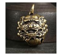 HFRSE Pendente A Campana Testa Leopardo in Ottone, Ornamenti Pendenti in Rame Vintage in Rame, Figurine di Scultura Testa Leopardo for Borsa/Auto, 1 Pz