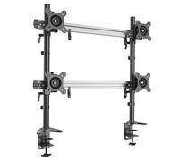 HFTEK - Braccio monitor da scrivania quattro staffa di supporto per 4 schermi da 15" a 27" con VESA 75/100 (MP240C-N)
