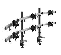 HFTEK - Braccio monitor da scrivania sei staffa di supporto per 6 schermi da 15" a 27" con VESA 75/100 (MP260C-N)