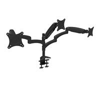 HFTEK® DS137D Nero Supporto da tavolo per 2 o 3 Monitor TV montaggio da tavolo Supporto da scrivania desk mount bracket per schermo TFT LED LCD 15 - 27 pollici con VESA 75/100