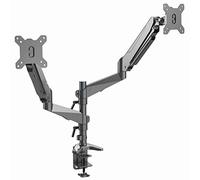 HFTEK® - HF324GB - Braccio porta monitor - Supporto da tavolo per 2 schermi da 15-27" con VESA 75/100