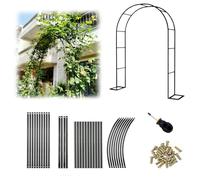 HFVUYAR Arco da Giardino Arco Metallico Arco Giardino Trapano Arco Matrimonio Pergolato per Piante Arrampicate Esterno e Interno, Facile Montaggio Nero/Bianco/Verde, Altezza 2,4 m (Colore: Bianco