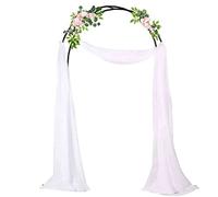 HFVUYAR Arco da giardino in metallo, arco per rose, decorazione per esterni, arco da giardino per matrimoni, varie decorazioni da giardino e addio al nubilato, nero/bianco