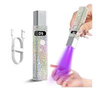 HFWRDVJCM Lampada UV Portatile for Unghie in Gel Lampada for Unghie a LED a Forma di Penna da 3 W, asciugatrice for Unghie Ricaricabile con Schermo di visualizzazione