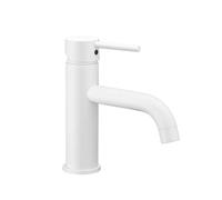 HFWRDVJCM Promozioni rubinetti for lavabo Rubinetto for Bagno Miscelatore for lavabo Rotondo Nero Opaco Oro Rosa Rubinetto for lavabo Piccolo for Bagno(Matt White)