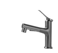 HFWRDVJCM Rubinetto for lavabo da Bagno, Rubinetto Estraibile, Miscelatore for Acqua Calda e Fredda, Rubinetto monoforo for lavandini da Bagno, rubinetti(Metal Grey)