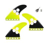 HFWRDVJCM Set di Pinne Grandi - Pinne for Tavole da Surf ad Alte Prestazioni in Fibra di Vetro a Nido d'Ape, compatibili con Tavole da Surf a Linguetta Singola - Diverse opzioni di Colore(Yellow)