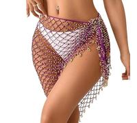 HFYRBDKSPI Donne Sarong Copricostumi Gonna Da Spiaggia Scava Fuori Nappa Triangolo Scialle Spiaggia Calze Da Pesca Wrap,Viola,L