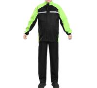 HFYRBDKSPI Tute antipioggia per uomo Giacca e pantaloni con cappuccio impermeabili traspiranti durevoli con striscia riflettente,Verde,6XL