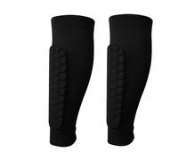 HFYSGVO 2 pezzi/paia di parastinchi, manicotti for gambe, supporto in nylon a nido d'ape, protezione for attrezzatura da calcio, leggings sportivi(Black-2Pcs,M)