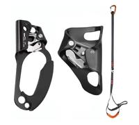 HFYSGVO Dispositivo di risalita for Arrampicata su Roccia all'aperto, Maniglia for Alpinista, Corda Sinistra/Destra, Strumenti(Suit Black)