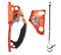 HFYSGVO Dispositivo di risalita for Arrampicata su Roccia all'aperto, Maniglia for Alpinista, Corda Sinistra/Destra, Strumenti(Suit Orange)