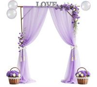 HFYZZ Arco per matrimonio, 75 x 600 cm, in tulle trasparente, per matrimonio, decorazione da parete, decorazione per fotografia, feste, matrimoni, arco, cerimonia, soggiorno, viola