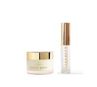 HG AESTHETICS Glow & Shine Duo - Siero volumizzante e nutriente per labbra HeyHoney con acido ialuronico e oli vegetali (10 ml) + crema viso idratante HoneyGlow Ultimate con SPF15 (50 ml)