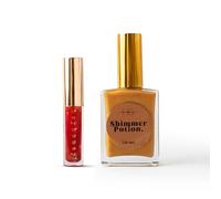 HG AESTHETICS HeyHoney, Lipolie (10 ml) + elisir di lucentezza (50 ml) | Duo idratante per labbra e pelle brillanti (oro bagliore + anguria)