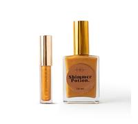 HG AESTHETICS HeyHoney, Lipolie (10 ml) + elisir di lucentezza (50 ml) | Duo idratante per labbra e pelle luminosi (Golden Gloed + mango)