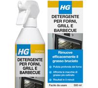 HG Detergente per Forni, Grill e Barbecue, Rimuove Velocemente Cibo Grasso e Bru