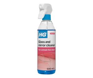 HG Detergente per vetri e specchi, detergente per vetri senza striature, rimuove efficacemente grasso e sporco da finestre e superfici rapidamente - Spray da 500 ml (142050106) (l'imballaggio può variare)
