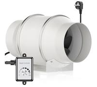 HG Power 150mm Ventola di Aspirazione con Regolatore di Velocità 100-240V Silenzioso Ventilatore di Scarico 647m³/h Ventilazione da tubo per Cucine Bagni Garage