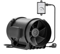 HG Power 200mm Ventola di Aspirazione con Regolatore di Velocità 220-240V Silenzioso Ventilatore di Scarico 1292m³/h Ventilazione da tubo per Cucine Bagni Garage