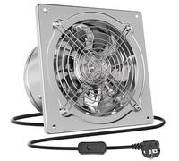 HG Power 250mm Ventola Aspirazione 1680 m³/h Ventilatore di scarico Estrattore per Bagno Cucina Ventilazione, Circolazione dell'aria con Spina EU, Argento