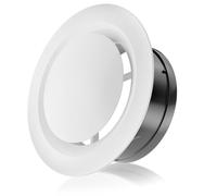 HG Power Griglia Aerazione 125mm Griglia Aerazione Regolabile Wandanschluß Abluft per Ventola Aspirazione Bagno, Tubo Cappa Cucina