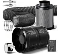 HG Power Kit Ventilazione Grow Box 150 mm con Ventola e Filtro