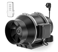 HG Power Ventilatore Centrifugo 100 mm a 2 Velocità, Aspiratore Silenzioso 220 m³/h, Estrattore Aria Inline con Spina UE per Bagno, Cucina, Grow Tent, Serra