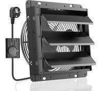 HG Power Ventilatore di Scarico 300 mm con Regolatore di Velocità Industriale da Parete 1300m³/h Ventola Aspirazione con Schermo Rete Ventilatore da Finestra Alluminio per Cantina Garage Cucina Louvre