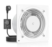 HG Power Ventola Aspirazione 150mm - 525m³/h Ventola Bagno Silenziosa con Valvola di non ritorno, Regolatore di velocità, Spina, Aspiratore Industriale 38W per Cucina Garage Seminterrato, Bianco